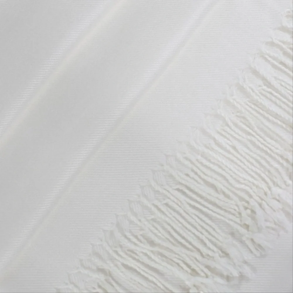 Lightweight White Fringe Scarf
